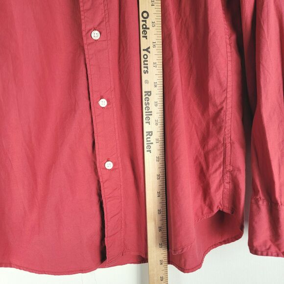 J Crew Mens Sz S Short Button Down Shirt Stretch Slim Secret Wash Red Heathered - Picture 4 of 11